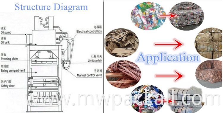 Hydraulic packing equipment bale machine /hydraulic press silage big baler waste paper baling machine